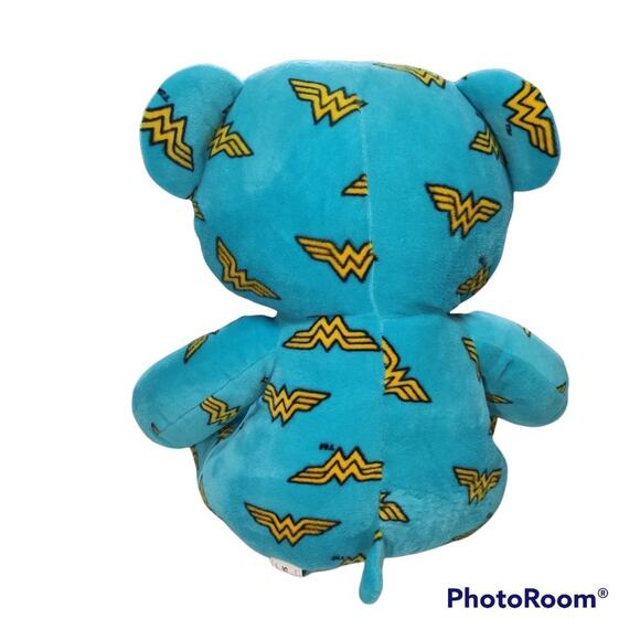 Six Flags Wonder Women Blue Teddy Bear Justice League DC Comics 14 Iches - Picture 3 of 4